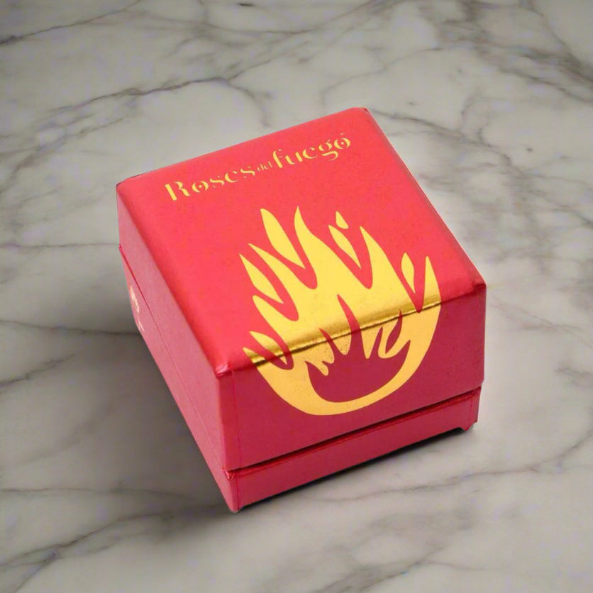 Red Fiery Box with Red Rose inside