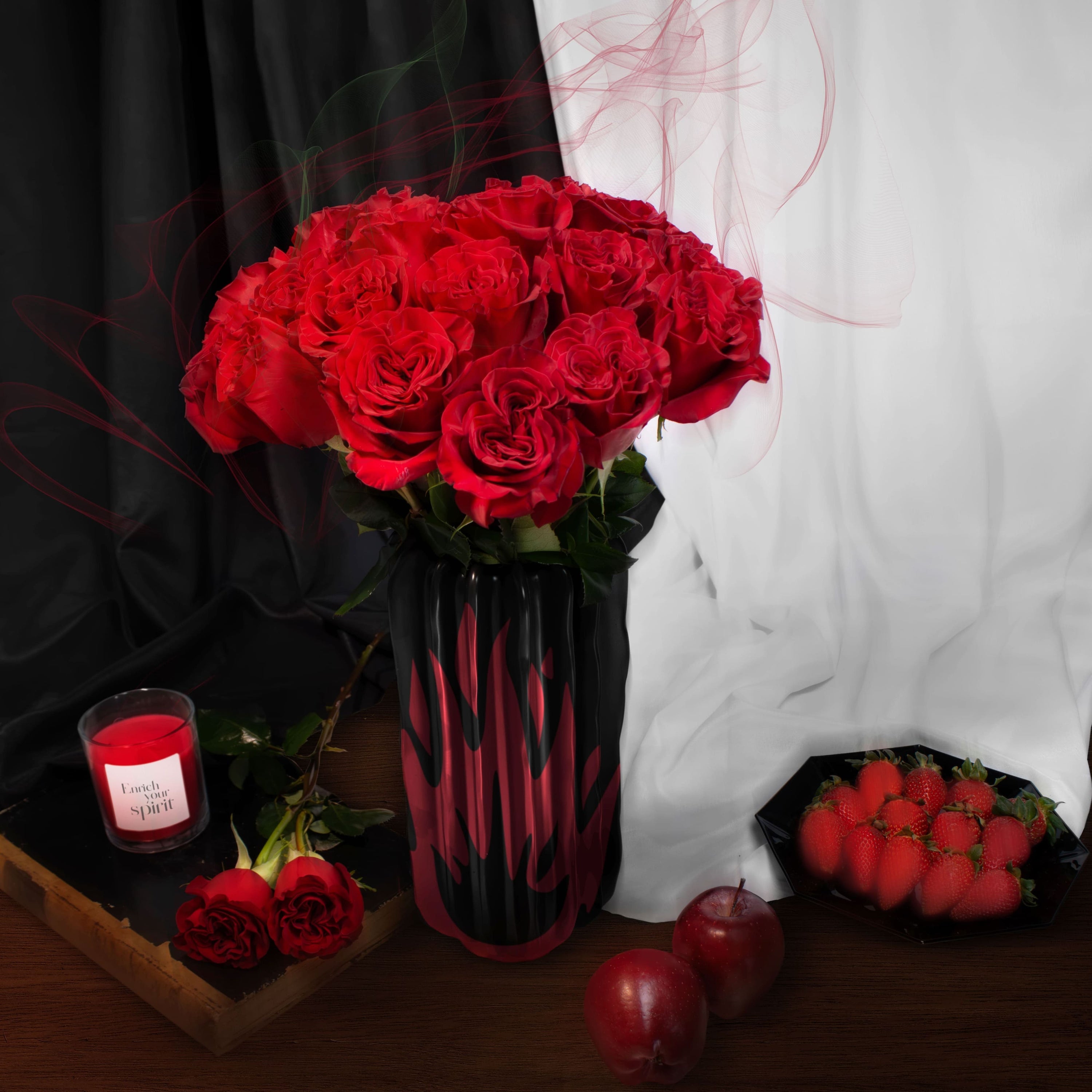 Red Volcánica Roses Best Roses #1 Roses Best Gift - Roses del fuego