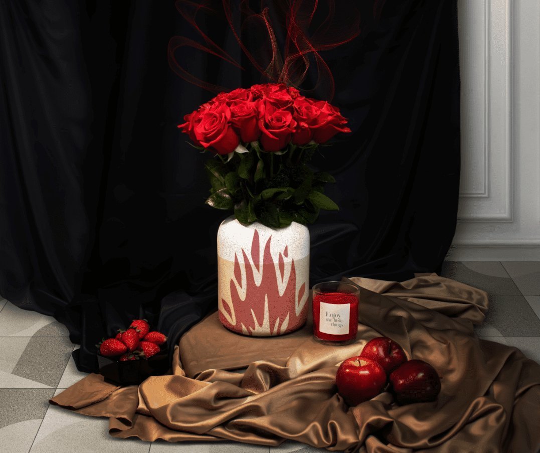 Red Flama Roses - Flowers to gift by Roses del fuego