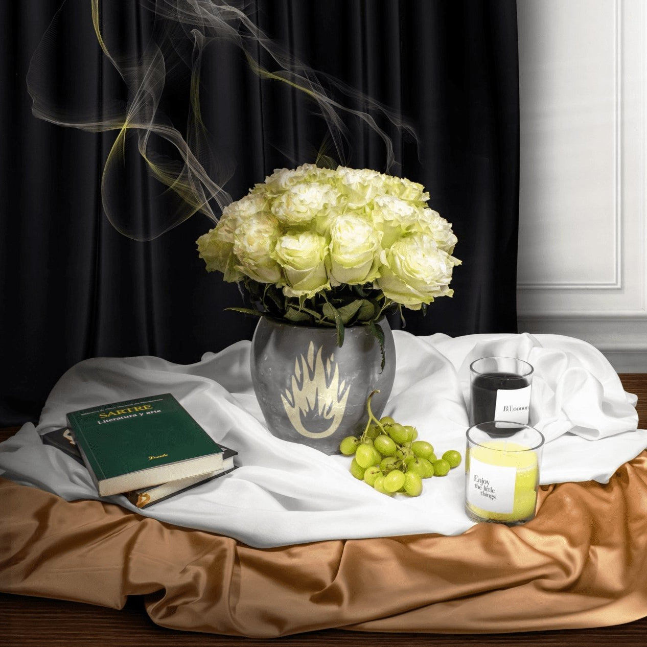 White Candid Roses – Roses del fuego