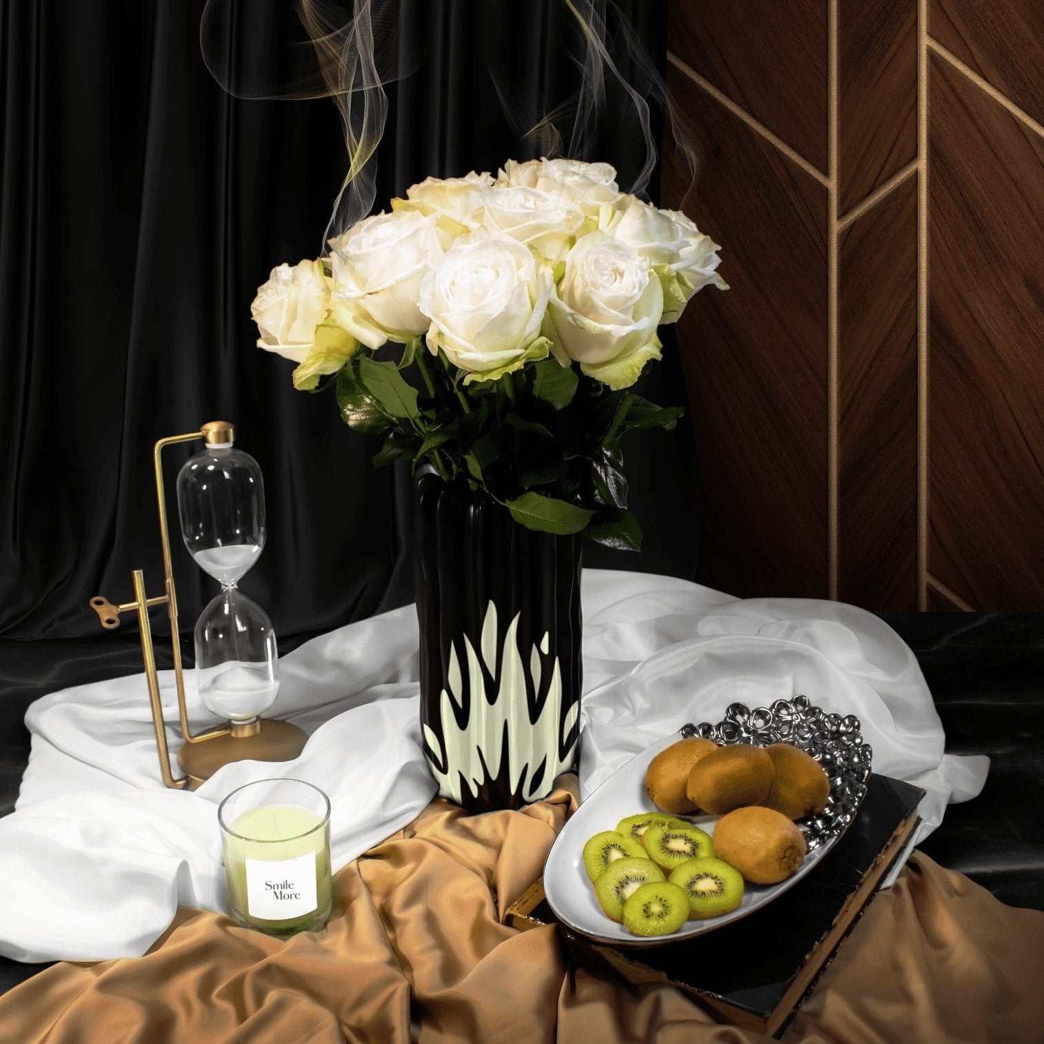 White Crystal Roses - Roses del fuego