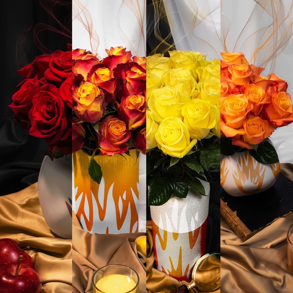 The Lava Rose Box - 100 Roses – Roses del fuego